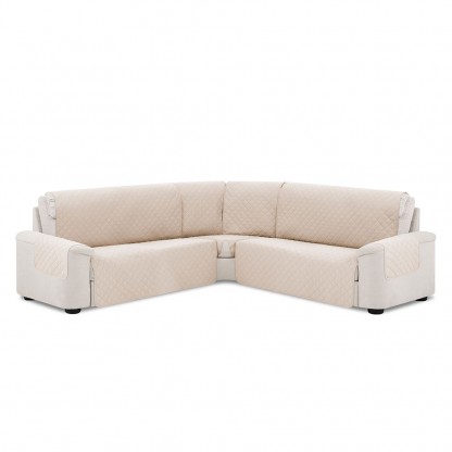 Polster reversible quilted corner sofa cover